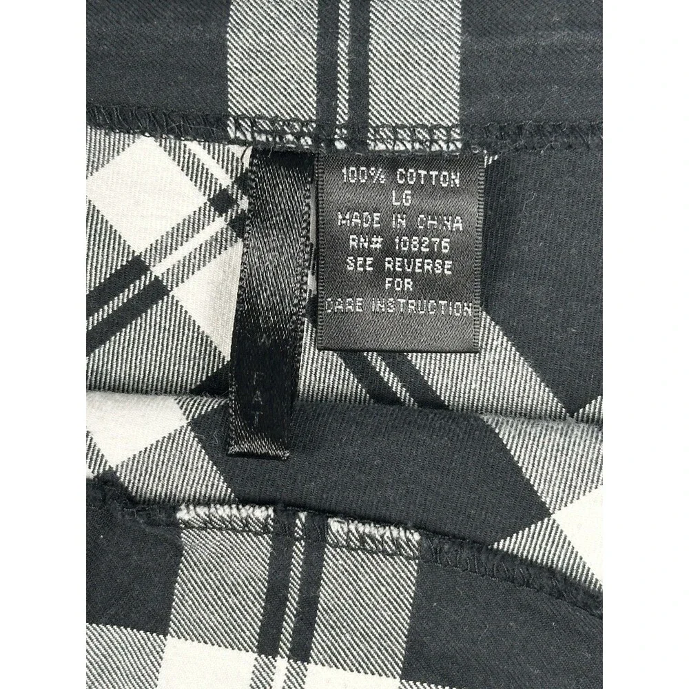 Plaid Pleated Mini Skirt Black White Buckle Sz L Y2K Punk Grunge